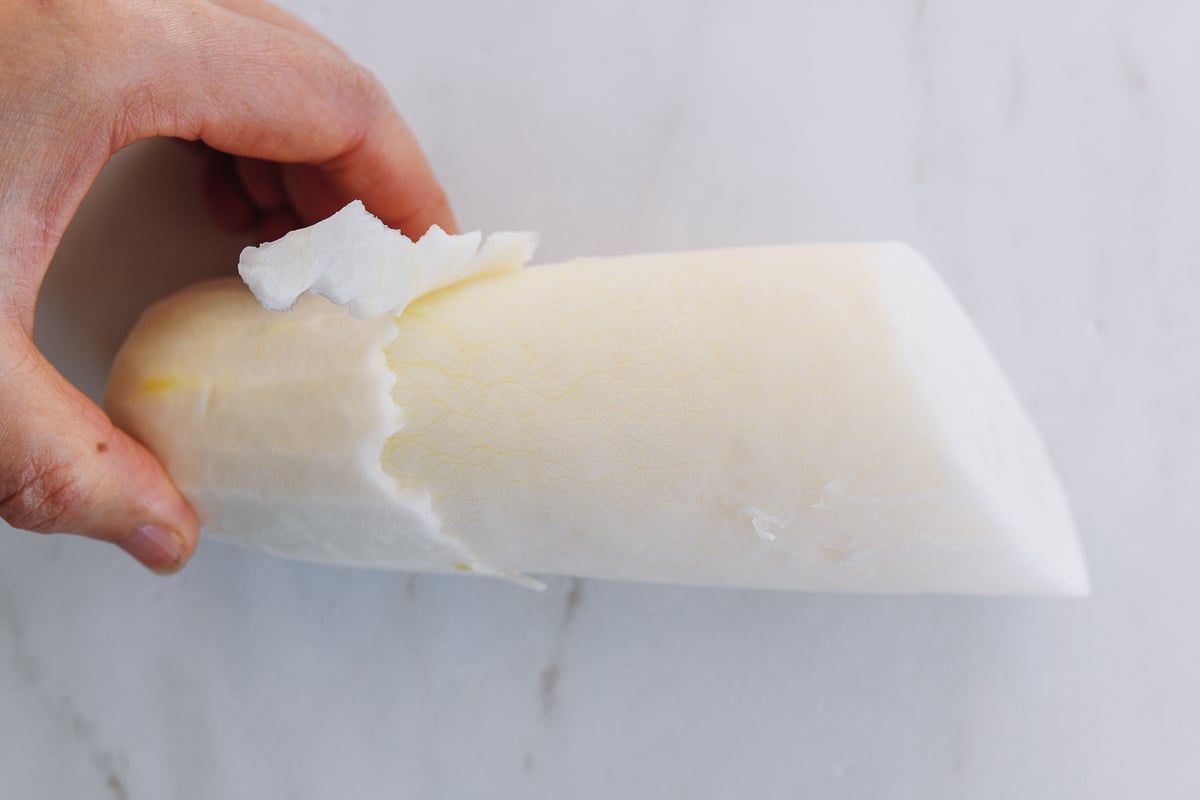 two layers of daikon radish