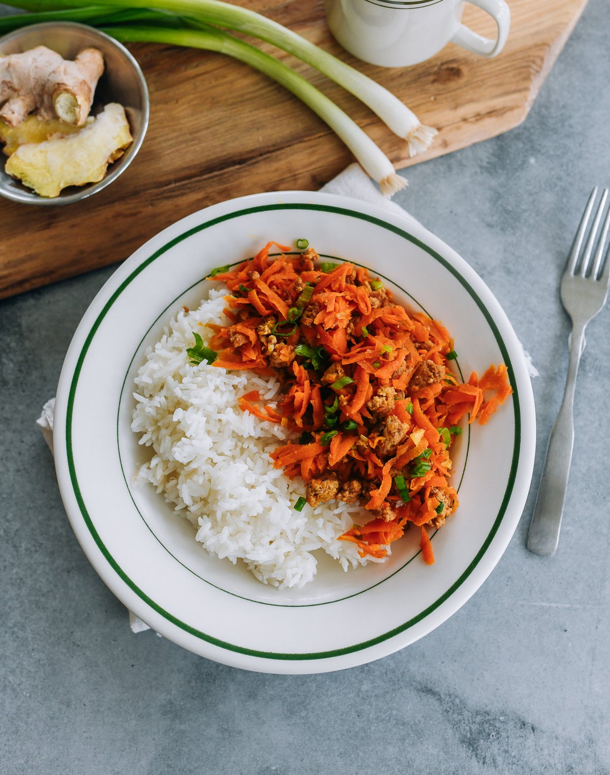 Pork Ginger Carrot Bowls