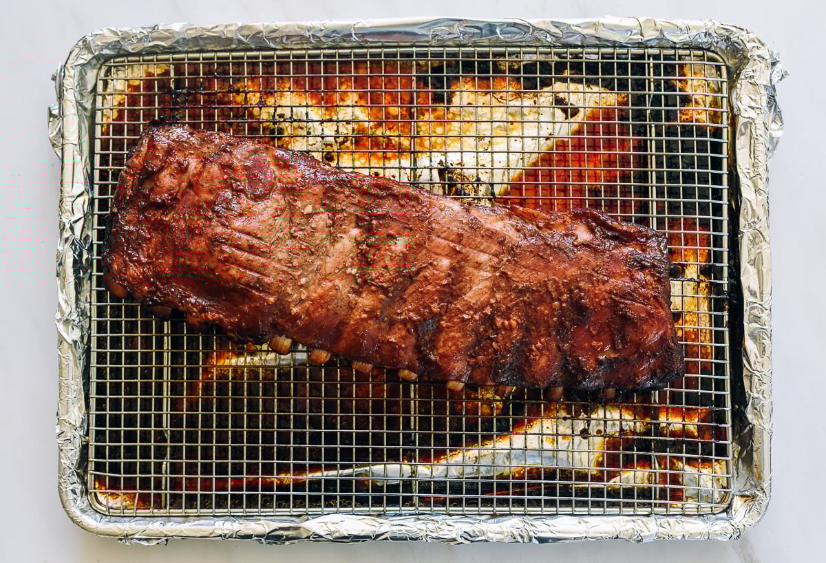 rack of Chinese spare ribs before basting