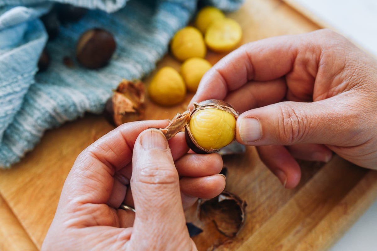 peeled chestnut